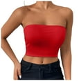 thumbnail image 1 of Womens Tube Tops Strapless Crop tops Basic Backless Sleeveless Bandeau Cute 2024 Summer Outfits Sexy Solid Tops, 1 of 5