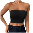 thumbnail image 1 of Womens Tube Tops Strapless Crop tops Basic Backless Sleeveless Bandeau Cute 2024 Summer Outfits Sexy Solid Tops, 1 of 5
