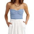 thumbnail image 1 of Womens Tube Tops Summer Outfits Beach Vacation Clothes Sweaters Strapless Sleeveless Tank Tops Blue XL, 1 of 9
