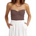 thumbnail image 1 of Womens Tube Tops Summer Outfits Beach Vacation Clothes Sweaters Strapless Sleeveless Tank Tops Brown L, 1 of 9