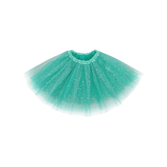 Womens Tulle Ballet Tutu Skirt Costume Party Dress,Buish Green Sequin