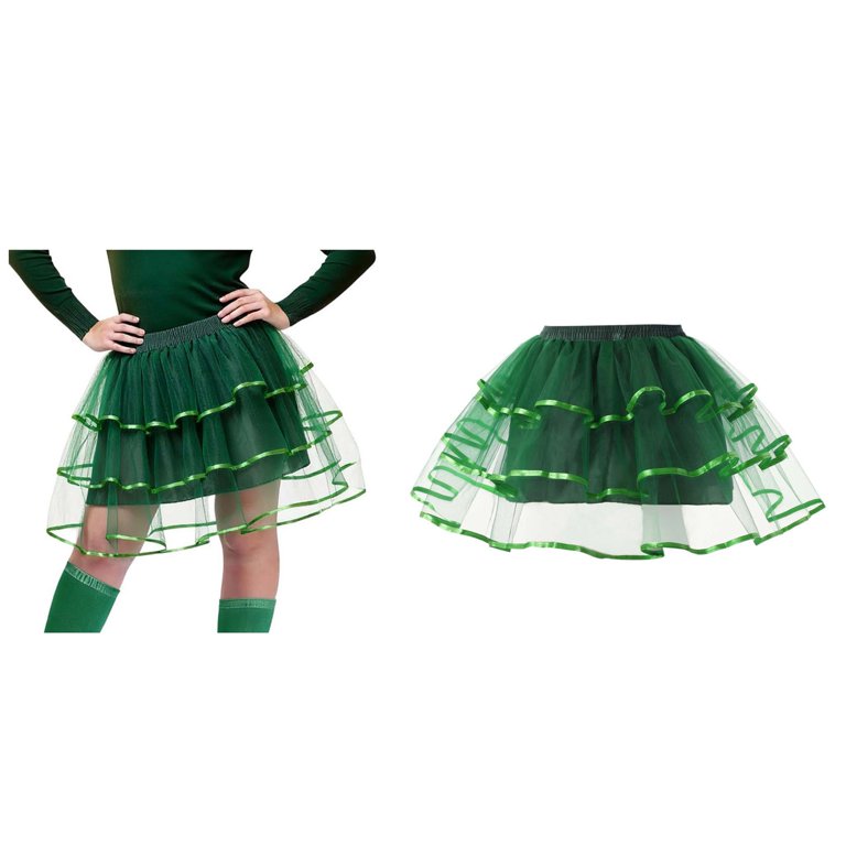 Womens Tulle Skirt Layered Green Tutu Elastic Waist Ballet Tutu for Womens  Birthday Dress