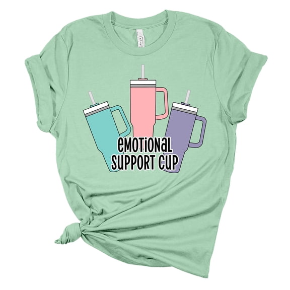 Womens Tumbler Tshirt Funny Emotional Support Cup Short Sleeve T-shirt-Mint-4xl