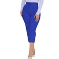 thumbnail image 1 of Womens Tummy Control Capri Pants Casual Active Gym Athletic Pants Solid Color Leggings Capris with Pockets, 1 of 5