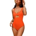 thumbnail image 1 of Womens Tummy Control Monikini Swimsuit for lady Cut Out One Piece Bath Suit Ribbed Swimsuit, 1 of 4