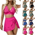 thumbnail image 1 of Womens Tummy Control Swimsuit Summer Solid Color Pleate V-Neck One Piece Bathing Suits Slimming Adjustable Straps Swimwear, S-2XL, 1 of 9