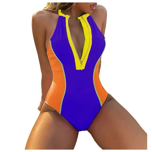 Womens Tummy Control Swimsuits 1 Piece Bathing Suits for Women Women's Plunging V Neck Bathing Suit Sexy High Cut Swimsuits