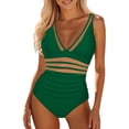 thumbnail image 1 of Womens Tummy Control Swimsuits Tummy Control One Piece Swimsuit Women Mesh 1 Piece Swimwear Push Up Padded Bikini Swimsuit Training Athletic Swimwear Sport Shirred Tank Swimwear Vintage Bathing Suits, 1 of 4