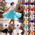 thumbnail image 1 of Womens Tumu Skirts Solid Color Flare Underskirts with Stretch Waist Casual Lightweight Knee Length A Line Tulle Skirt for Women Light Blue XL, 1 of 5