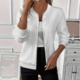 thumbnail image 1 of Womens Tunic Sweatshirt Jacket Zip up Lightweight Cardigan Casual Long Sleeve Open Front Outwear Coat New Light Jackets for Women White XL, 1 of 7