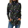 Womens Tunic To Wear with Leggings Floral Print TShirts Long Sleeve
