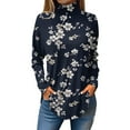Womens Tunic To Wear with Leggings Floral Print Tshirts Long Sleeve