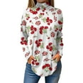 Womens Tunic To Wear with Leggings Floral Print Tshirts Long Sleeve