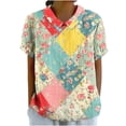thumbnail image 1 of Womens Tunic Tops Dressy Casual Boho Shirts for Women Plus Size Hawaiian Shirts Blue, 1 of 5