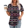 thumbnail image 1 of Womens Tunic Tops Dressy Casual Short Sleeve Womens T Shirts Casual Multi Pack Letter Print Tee, 1 of 1
