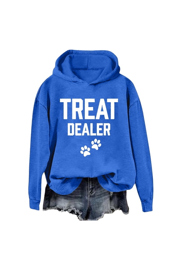 Womens Tunics Winter Comfy Hooded Long Sleeve Cap One Shoulder Drawstring Leopard Print Leisure Cotton Hoodies Sweatshirts(Blue,L)