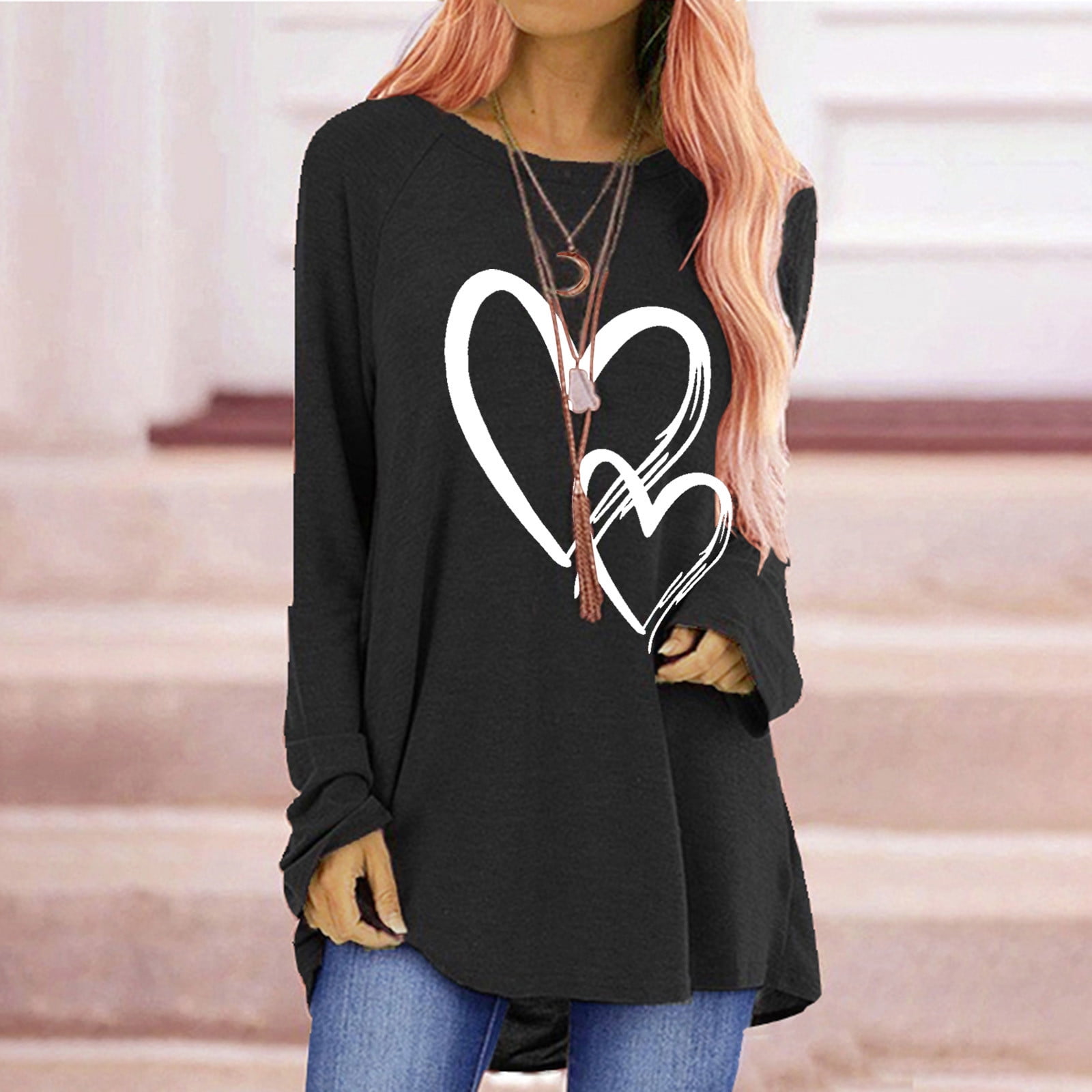 Womens Tunics or Tops to Wear with Leggings Long Sleeve Loose Fit ...