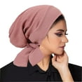thumbnail image 1 of ZQUUVOU Womens Turban Hat Head Scarves Slip-On Pre-Tied Headwear Bandana Sleep Hair Cover Hot Pink, 1 of 2