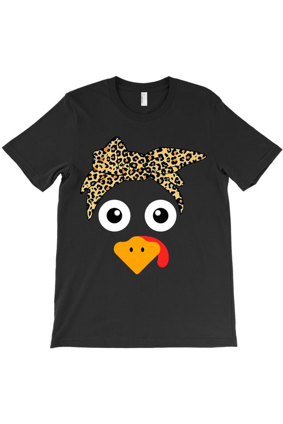 Womens Turkey Face Leopard Headband Thanksgiving Pilgrim, G7533 Unisex T-Shirt, Up to Size 5XL