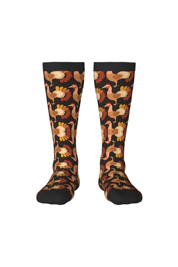 Womens Turkey For Thanksgiving Knee High Socks Comfy Thermal Boot Long Socks