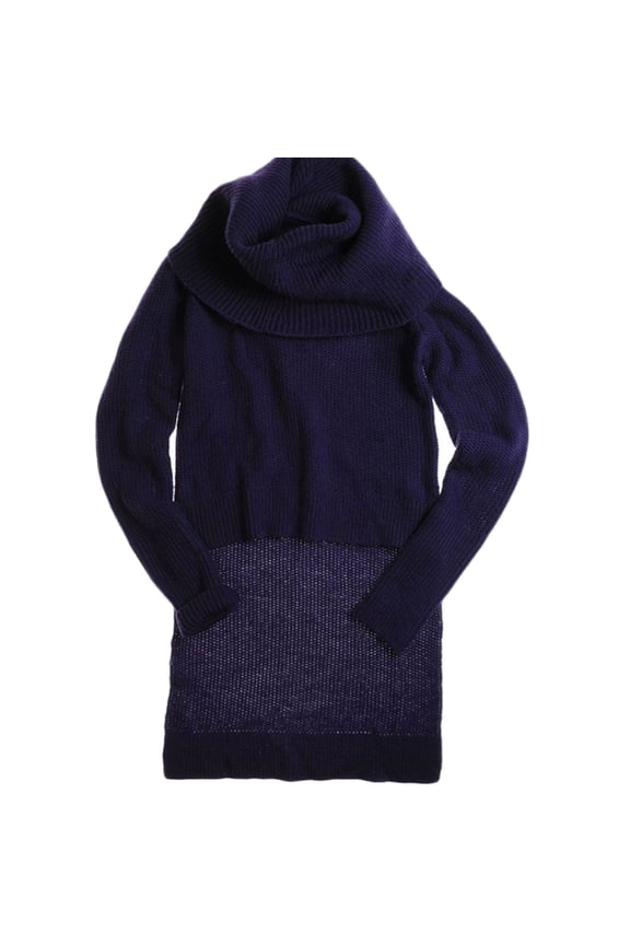 Womens Turtleneck Cable Knit Sweater purple S