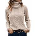 thumbnail image 1 of SOMER Sweaters for Women Casual Turtleneck Long Sleeve Loose Knit Pullover Sweater Fall Winter Clothes, 1 of 9