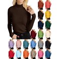 thumbnail image 1 of Womens Turtleneck Long Sleeve Fall Cozy Knit Sweater 2026 Trendy Loose Pullover Solid Color Cozy Outfits Fall Fashion Warm Winter Clothing Coffee Free Size, 1 of 3