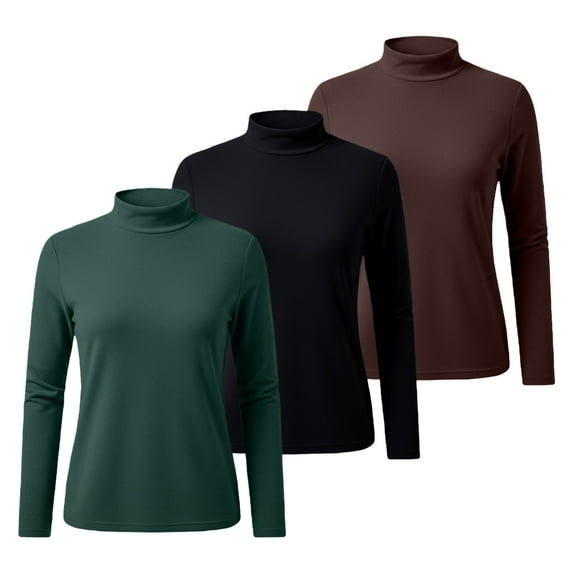 Womens Turtleneck Shirt Long Sleeve Layer Tops Basic Cotton Tees Soft Thermal Underwear Blouse