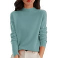thumbnail image 1 of Womens Turtleneck Sweater Lightweight Polyester Knitwear Long Sleeve Pullover Tops Office Casual Winter Clothing, 1 of 9