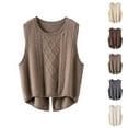 thumbnail image 1 of Womens Turtleneck Sweater Vest Elegant Top for Holiday Party Outfits Women Fashion Solid Vest Casual Loose Short Split Knit Sweater Vest, 1 of 4