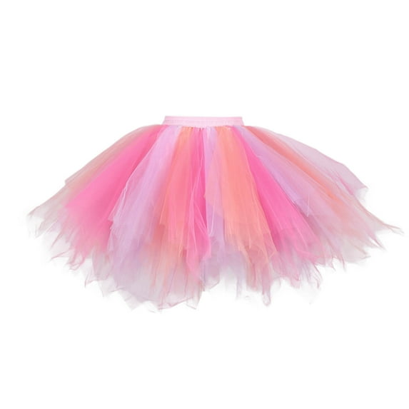 Womens Tutu Skirt Tulle Skirt - Layered Tulle Ballet Tutu Skirt Prom Party Skirt Elastic Tulle Tutu Skirts Women's Girls Party Favor Dance Tulle Skirts Carnival Costumes for Women