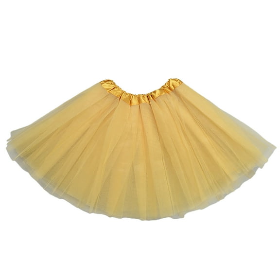Womens Tutu Skirts 3 Layered Tulle, Dance Party Costumeï¼Carnival Christmas Gold One Size