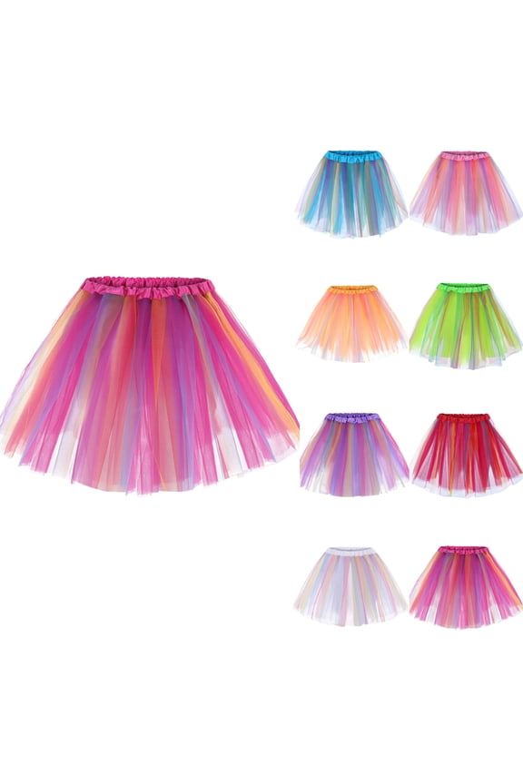 Womens Tutu Skirts Womens Fashion Pleated Gauze Short Skirt Adult Dancing Skirt Gauze Dress qILAKOG Free Size