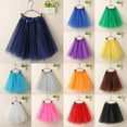 thumbnail image 1 of Womens Tutu Skirts Womens Pleated Gauze Short Skirt Adult Dancing Skirt qILAKOG Size Free, 1 of 4