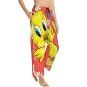 Womens Tweety Bird Pajama Pants Sleepwear Pajamas Vacation Sleep Pant With Pockets