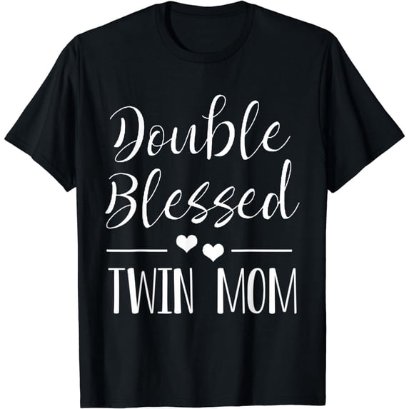 Womens Twin Mama Twin Mom to Be Pregnancy Announcement T-Shirt