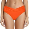 thumbnail image 1 of Womens Twist Bikini Bottom Moderate High Cut Bathing Suit Bottoms Ruched Swimsuit Bottoms, 1 of 2