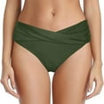 thumbnail image 1 of Womens Twist Bikini Bottom Moderate High Cut Bathing Suit Bottoms Ruched Swimsuit Bottoms, 1 of 5