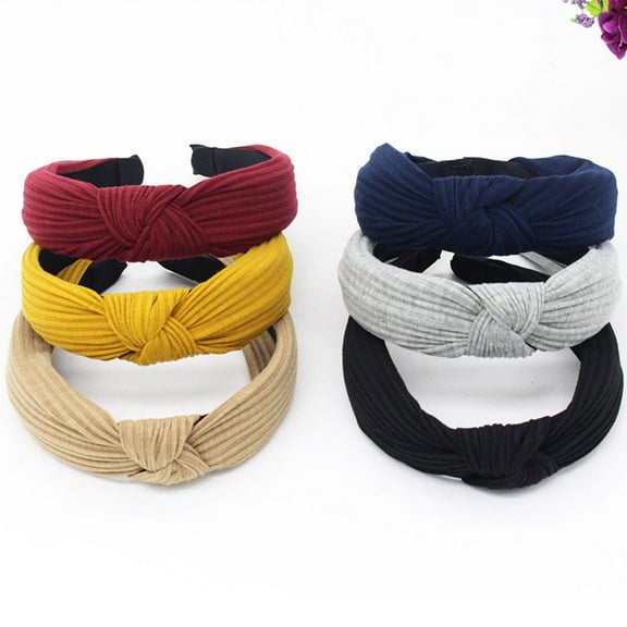 Womens Twist Headwrap with Bow and Cross Over Design Stretchable Multi Style Hair Band