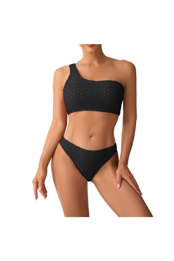 Womens Two Piece Bikini Swimsuit Solid Color Lace-up Split Swimsuit Bikini Beach Hot Spring Two-piece Swimsuit Suit Tropical Vacation Bikini Set Tropical Vacation Bikini Set