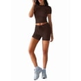 thumbnail image 1 of Womens Two Piece Lounge Sets Casual Summer Outfits 2 Piece Short Matching Clothing Set Brown S, 1 of 8
