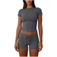 thumbnail image 1 of Womens Two Piece Lounge Sets Casual Summer Outfits 2 Piece Short Matching Clothing Set Dark Gray M(M), 1 of 7