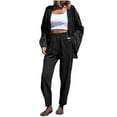 thumbnail image 1 of Womens Two Piece Outfits, Long Sleeve Cardigan and Pant Sets for Women with Pockets Loose Travel Casual Clothes (S, Black), 1 of 6
