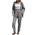 thumbnail image 1 of Womens Two Piece Outfits, Long Sleeve Cardigan and Pant Sets for Women with Pockets Loose Travel Casual Clothes (XL, Gray), 1 of 6