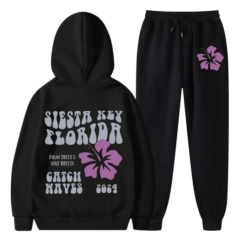 Womens Two Piece Outfits Sets Hoodie Sweatshirt And Long Sweatpants Jogger Workout Set Fall Tracksuit Sweatsuits Walmart