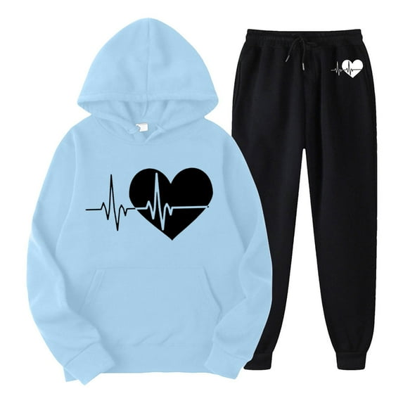 Womens Two Piece Outfits Sets Hoodie Sweatshirt And Long Sweatpants Jogger Workout Set Fall Tracksuit Sweatsuits Pant Suit Women Dressy Petite Women Trousers Suits Womens Business Attire Suits Juniors