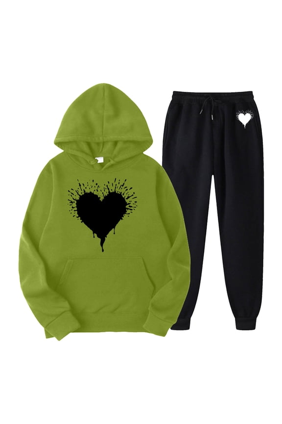 Womens Two Piece Outfits Sets Hoodie Sweatshirt And Long Sweatpants Jogger Workout Set Fall Tracksuit Sweatsuits Snowmobile Suit for Women Young Work Outfits Ladies Suit Graduation Outfits for Juniors