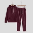 thumbnail image 1 of Womens Two Piece Outfits Sweatsuit Casual Long Sleeve Hoodies Top and Joggers Sweatpants Fall Tracksuit Lounge Matching Set Wine 4Xl, 1 of 7