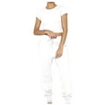 thumbnail image 1 of Womens Two Piece Outfits Waffle Knit Lounge Set Short Sleeve Crop Tops Joggers Pants Workout Tracksuits White, XL, 1 of 7