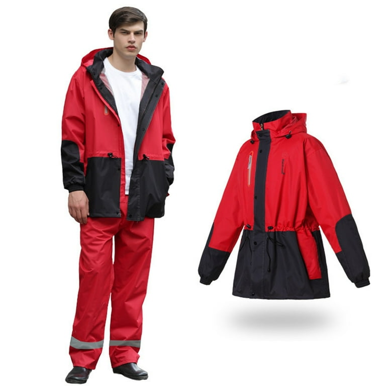 Womens Two Piece Sets Cycling Raincoat Reflective Rain Gear With Double Layer Separated Jacket Pants Heavy Rain Unisex Rain Suit Sweatsuit Set Outwear Walmart